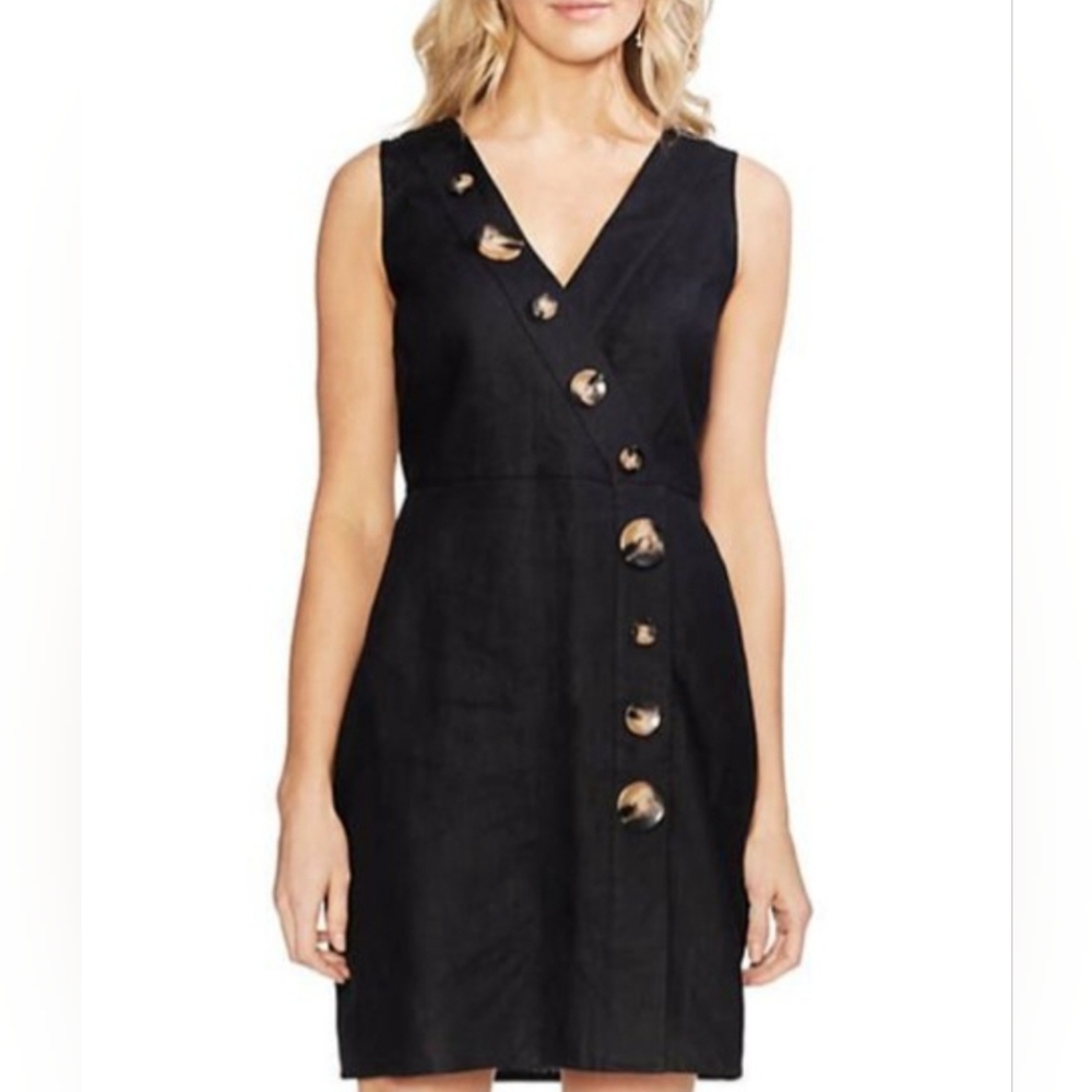 Elegant Black Button-Down Dress
